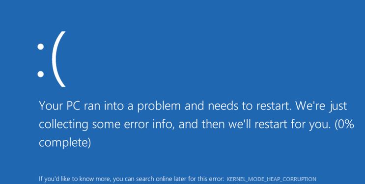 Blue screen heap corruption error in kernel mode