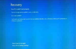 Repair Blue Screen Recovery Error 0xc0000017 on Windows 10 - IR Cache