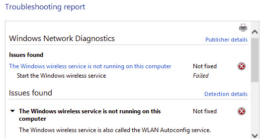 Fix the "Windows wireless service not working on this computer" error