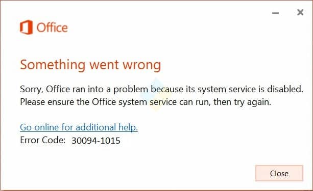 office 2007 installation error windows 10