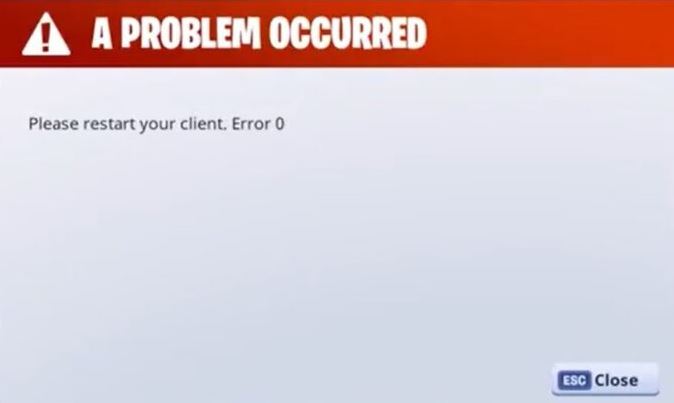 Please restart your client error 0 fortnite что делать