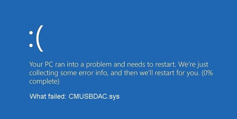 How to Troubleshoot CMUSBDAC.sys Blue Screen of Death Error on Windows ...