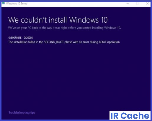 How to Eliminate Error 0x800f081e on Windows 10 Computer - IR Cache